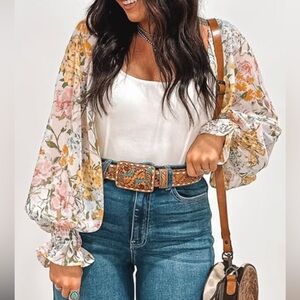 Long Sleeve Floral Bodysuit NWOT